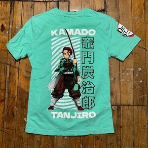 Tanjiro Kamado Aniplex T Shirt Boys 12 Teal Short Sleeve Crew Neck Graphic Tee